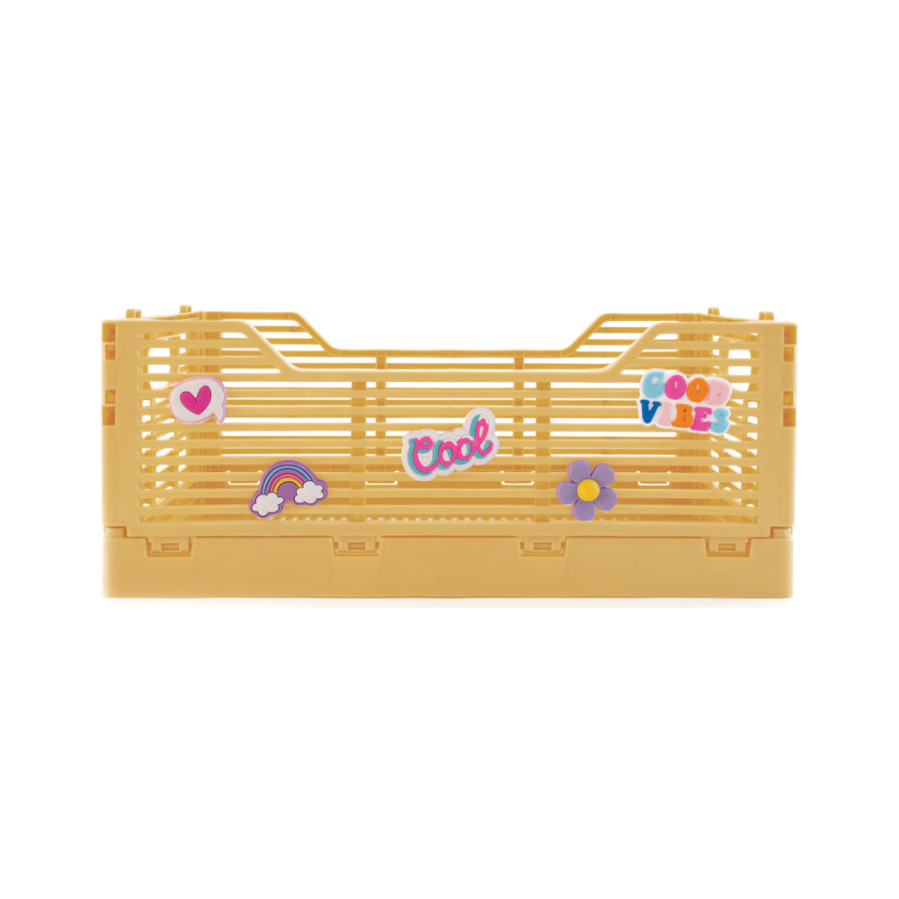 Gelato Series Foldable Crate with Trinklets Small - YELLOW